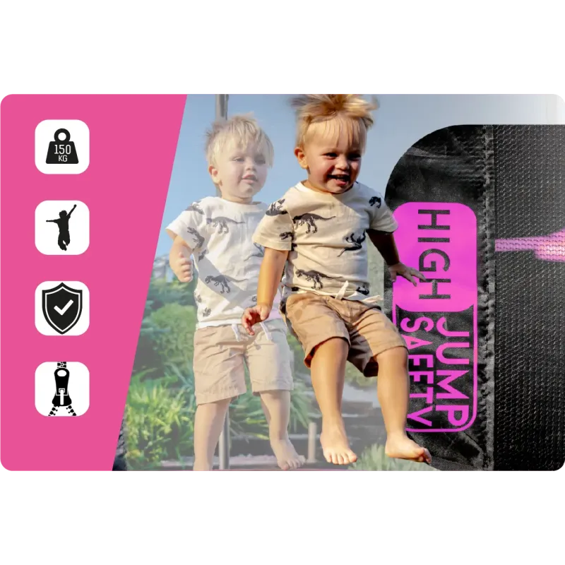 Батут THUNDER INSIDE ULTRA з внутрішньою сіткою 8 футів 244 см чорно-рожевий