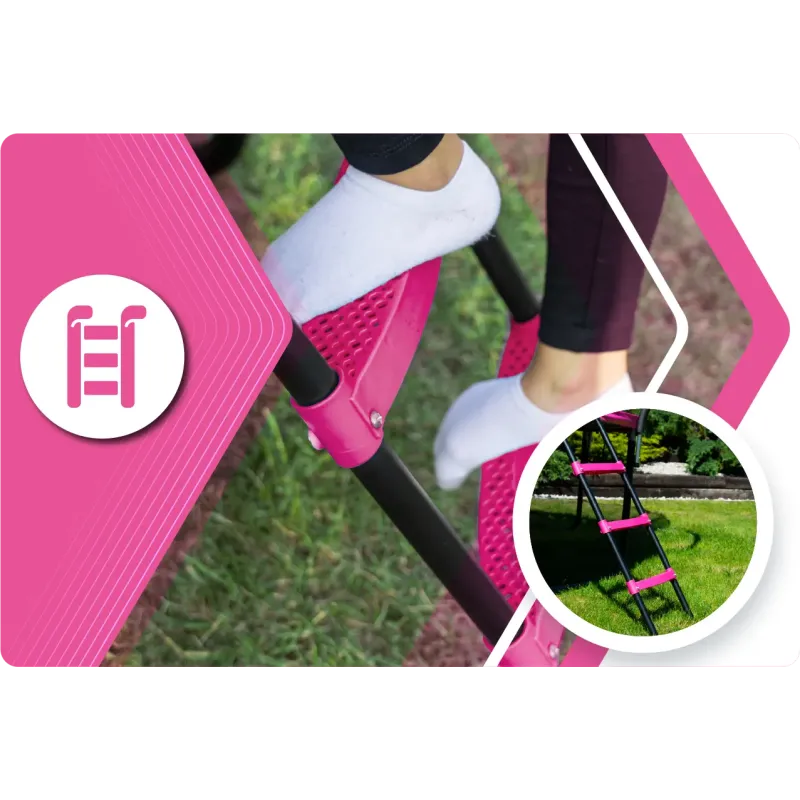 Батут THUNDER INSIDE ULTRA з внутрішньою сіткою 8 футів 244 см чорно-рожевий