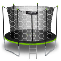 Батути Neo-Sport з внутрішньою сіткою 6 футів 183 см чорно-зелений