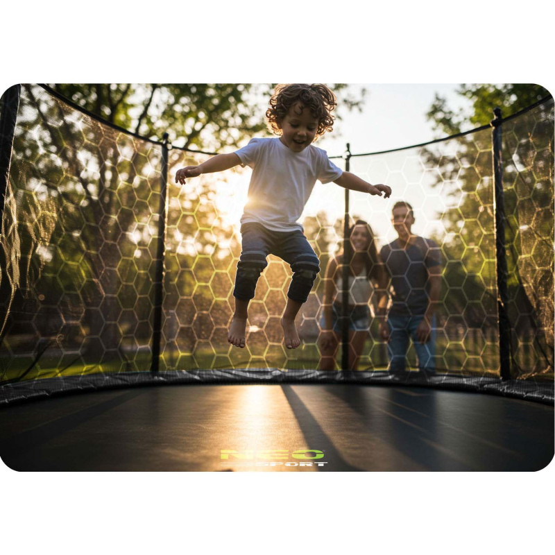 Батути Neo-Sport з внутрішньою сіткою 6 футів 183 см чорно-зелений