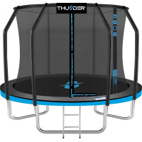 Батут THUNDER INSIDE ELITE з внутрішньою сіткою 8 футів 255 см чорно-блакитний