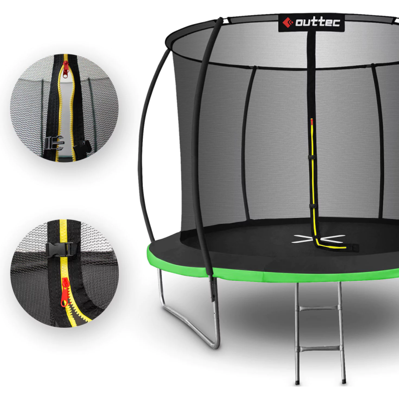 Батут OUTTEC Pumpkin з внутрішньою сіткою 12 футів 374 см чорно-зелений