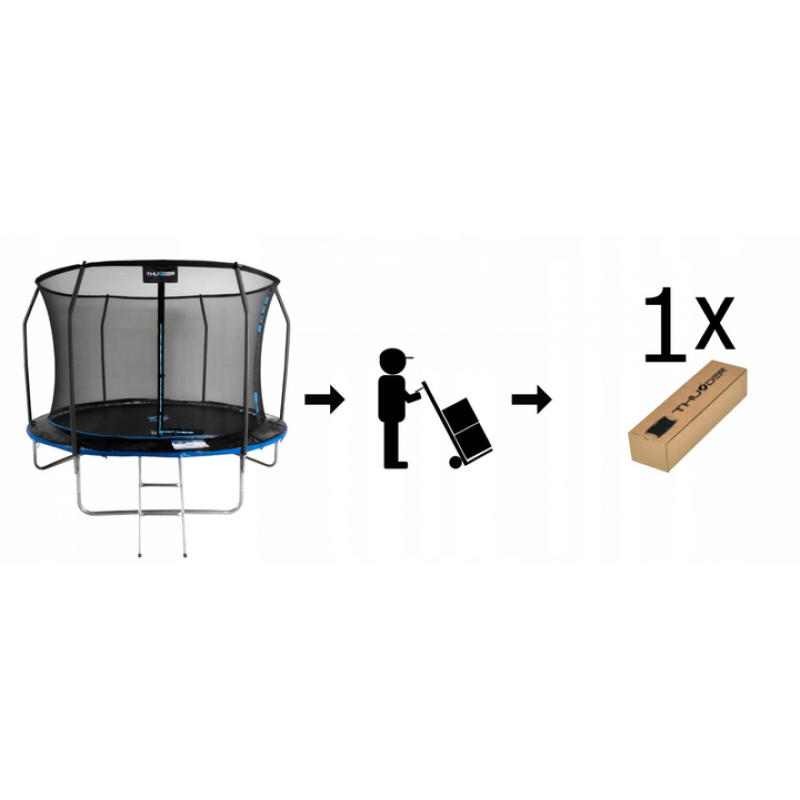 Батут THUNDER INSIDE ELITE з внутрішньою сіткою 6 футів 183 см чорно-блакитний