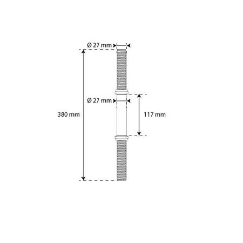 Гриф гантельний хромований K-SPORT 38 см