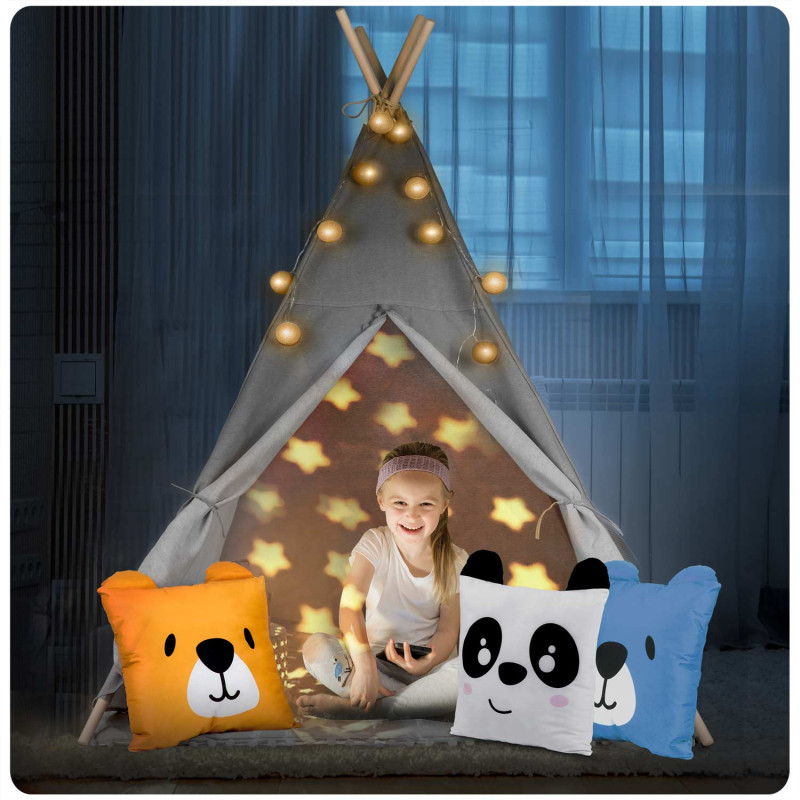 Вігвам дитячий з ліхтариками Nukido сірий