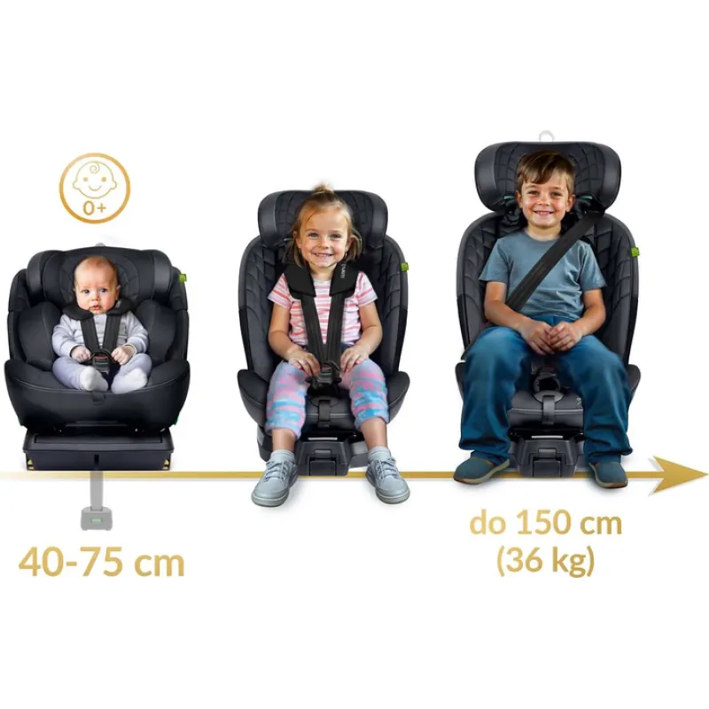 Автокрісло Nukido Aero Line ISOFIX 0-36 кг, чорне
