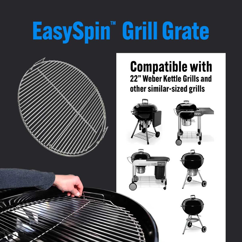 Решітка Slow and Sear EasySpin для вугільних грилів 57 см 22ESG-SS Код: 013151
