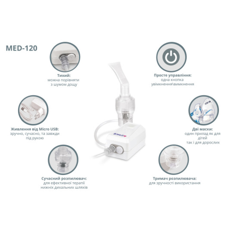 Компресорний компактний небулайзер MED-120 B.Well (MED-120-1611)