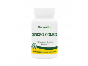 Гінкго білоба Комбо Комплекс, Ginkgo Biloba Complex, Natures Plus, 60 вегетаріанських капсул