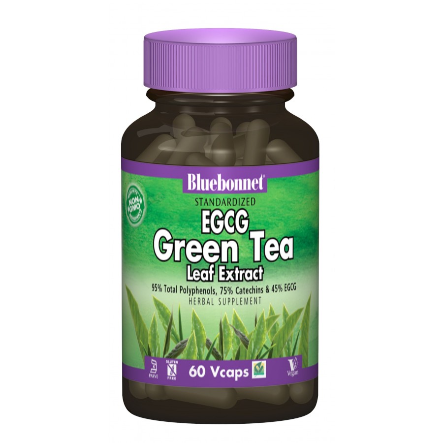 EGCG Екстаркт Листя Зеленого Чаю, Bluebonnet Nutrition, 60 гелевих капсул