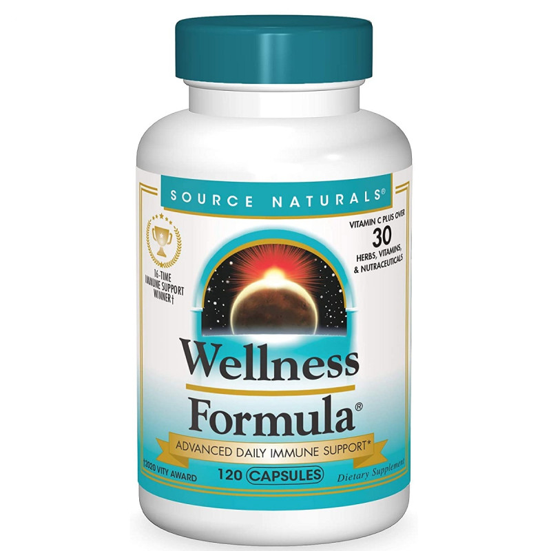 Растительный иммунный комплекс, Wellness Formula, Source Naturals, 120 капсул