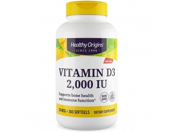 Вітамін D3 2000 IU, Healthy Origins, 360 желатинових капсул