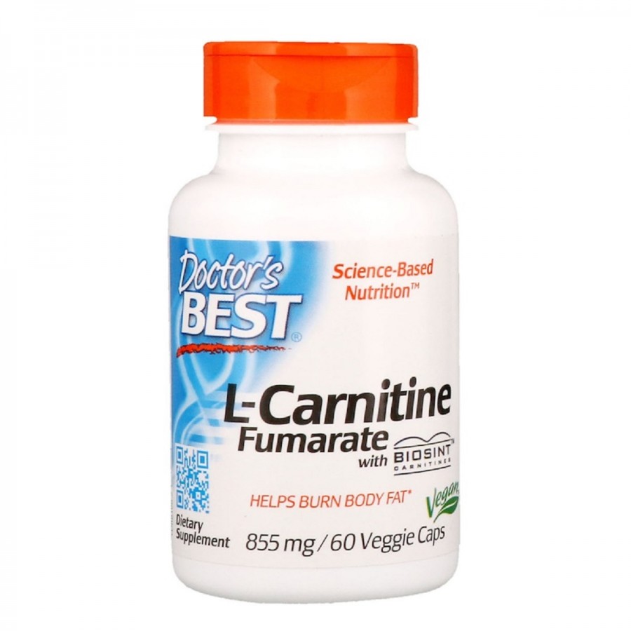 L-Карнітин Фумарат, L-Carnitine Fumarate, Doctor's Best, 855 мг, 60 капсул