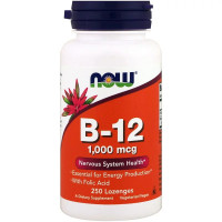 Витамин B-12, Vitamin B-12, Now Foods, 1000 мкг, 250 таблеток