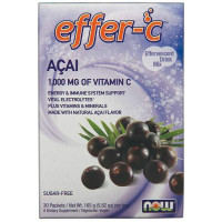 Підтримка Імунітету, Effer-C, Acai Berry, Now Foods, 30 пакетів (5.82 г)
