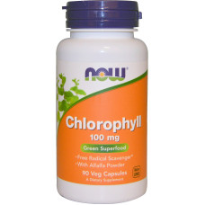 Хлорофил 100мг, Now Foods, 90 вегетарианских капсул