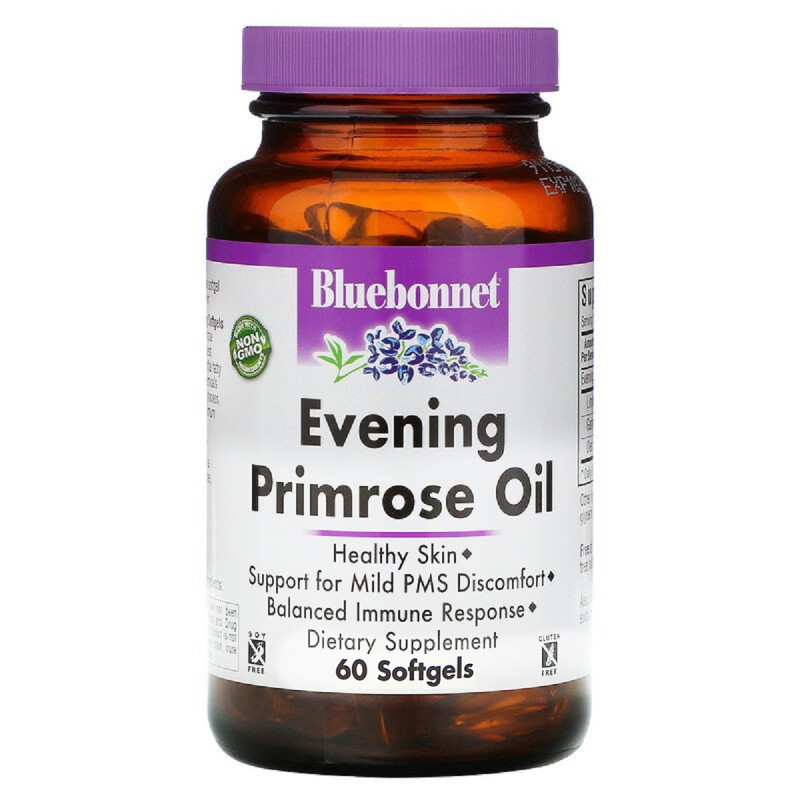 Олія Примули Вечірньої 1300 мг, Bluebonnet Nutrition, 60 желатинових капсул