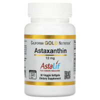 Астаксантин, 12 мг, Astaxanthin, Astalif Pure Icelandic, California Gold Nutrition, 30 вегетаріанских капсул