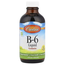 Вітамін B6 у краплях, 100 мг, смак ягідного лимонаду, B-6 Liquid, Carlson, 120 мл