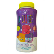 УЦІНКА Мультимінеральний і Мультивітамінний Комплекс для Дітей, U-Cubes, Solgar, 120 желейних цукерок (вм'ятини)