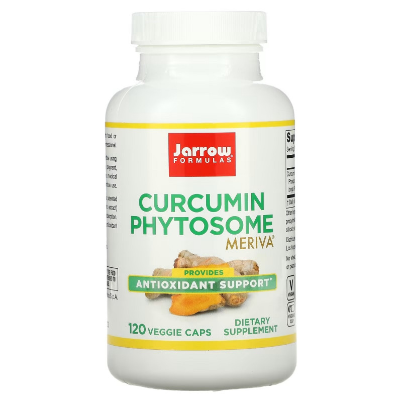 Фитосомы Куркумина 500 мг, Curcumin Phytosome Meriva, Jarrow Formulas, 120 гелевых капсул