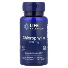 Хлорофілін, 100 мг, Chlorophyllin, Life Extension, 100 вегетаріанських капсул