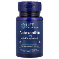 Астаксантин з фосфоліпідами, 4 мг, Astaxanthin with Phospholipids, Life Extension, 30 гелевих капсул