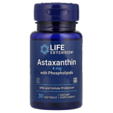 Астаксантин з фосфоліпідами, 4 мг, Astaxanthin with Phospholipids, Life Extension, 30 гелевих капсул
