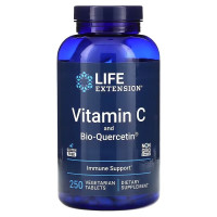 Вітамін С та біо-Кверцетин, Vitamin C and Bio-Quercetin, Life Extension, 250 вегетаріанських таблеток