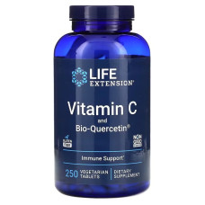 Вітамін С та біо-Кверцетин, Vitamin C and Bio-Quercetin, Life Extension, 250 вегетаріанських таблеток
