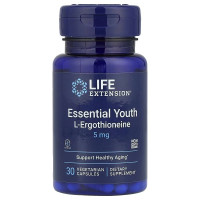 L-ерготіонеїн та молодість, 5 мг, Essential Youth L-Ergothioneine, Life Extension, 30 вегетаріанських капсул