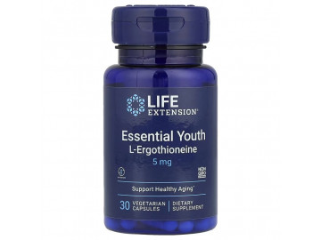 L-ерготіонеїн та молодість, 5 мг, Essential Youth L-Ergothioneine, Life Extension, 30 вегетаріанських капсул