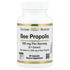 Прополіс бджолиний, 1000 мг, Bee Propolis, California Gold Nutrition, 90 капсул