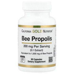 Прополіс бджолиний, 1000 мг, Bee Propolis, California Gold Nutrition, 90 капсул