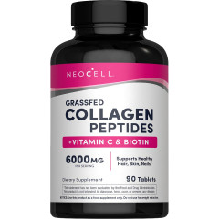 Пептиди колагену + вітамін С та біотин, Grassfed Collagen Peptides + C & Biotin, Neocell, 90 таблеток