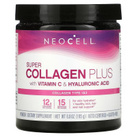 Коллаген с витамином C и гиалуроновой кислотой в порошке, Super Collagen Plus with Vitamin C & Hyaluronic Acid, NeoCell, 195 г (6.9 унций)