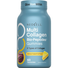 Мультиколагенові біо-пептиди, 150 мг, смак тропічних фруктів, Multi Collagen Bio-Peptides Gummies, Neocell, 60 жувальних цукерок