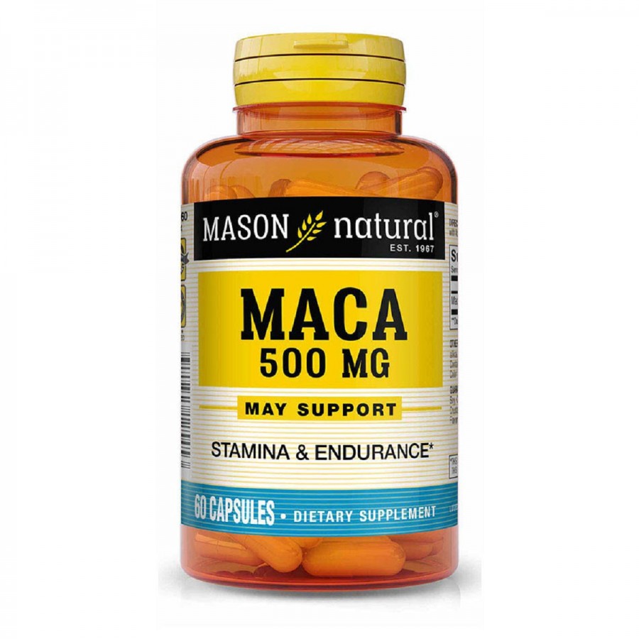 Мака 500мг, Maca, Mason Natural, 60 капсул