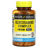 Комплекс глюкозамина с МСМ, Glucosamine Complex + MSM, Mason Natural, 90 капсул