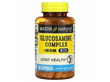 Комплекс глюкозаміну з МСМ, Glucosamine Complex + MSM, Mason Natural, 90 капсул