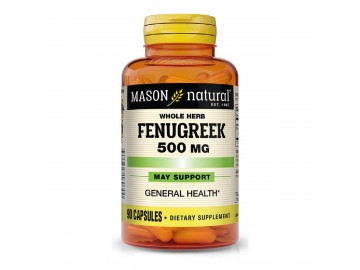 Пажитник 500мг, Fenugreek, Mason Natural, 90 капсул