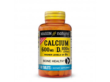 Кальцій 600 мг з Вітаміном D3 800 МО, Calcium 600 mg з Vitamin D3 800 IU, Mason Natural, 60 таблеток