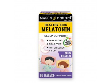 Дитячий Мелатонін, смак фруктів, Healthy Kids Melatonin, Mason Natural, 60 таблеток