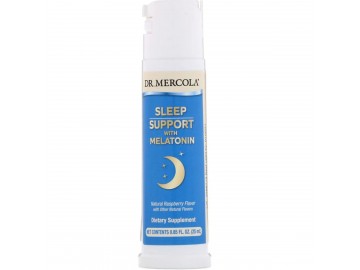 Підтримка сну з мелатоніном, спрей з малиновим смаком, Sleep Support Spray with Melatonin, Dr. Mercola, 25 мл (0,85 рідких унцій)