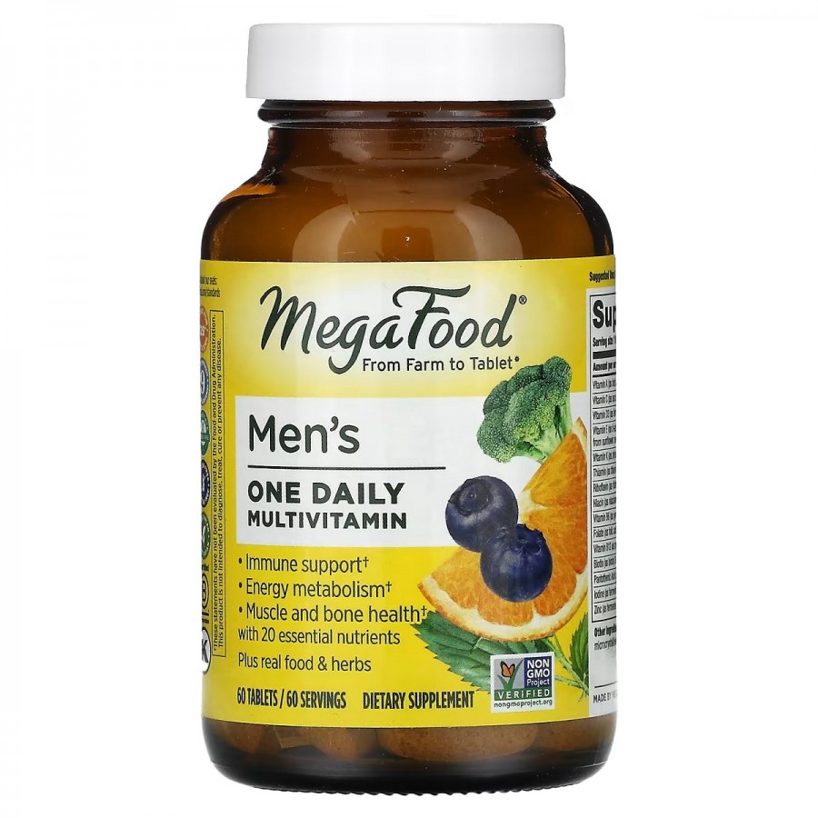 Мультивітаміни для чоловіків, Men's One Daily, MegaFood, 60 таблеток