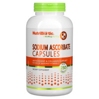 Аскорбат натрия, Sodium Ascorbate, NutriBiotic, 250 вегетарианских капсул