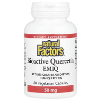 Кверцетин високоактивний біоактивний, 50 мг, Bioactive Quercetin EMIQ, Natural Factors, 60 вегетаріанських капсул