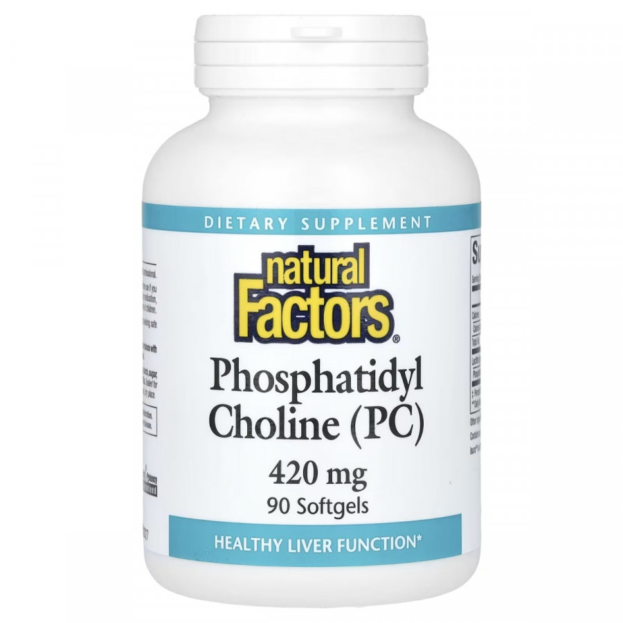 Фосфатидилхолін, 420 мг, Phosphatidyl Choline, Natural Factors, 90 гелевих капсул