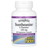 L-теанин, 250 мг, Stress-Relax, Suntheanine, L-Theanine, Natural Factors, 60 вегетаріанських капсул