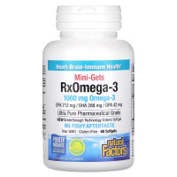 Омега-3, 1060 мг, RxOmega-3 Mini-Gels, Natural Factors, 60 мини капсул